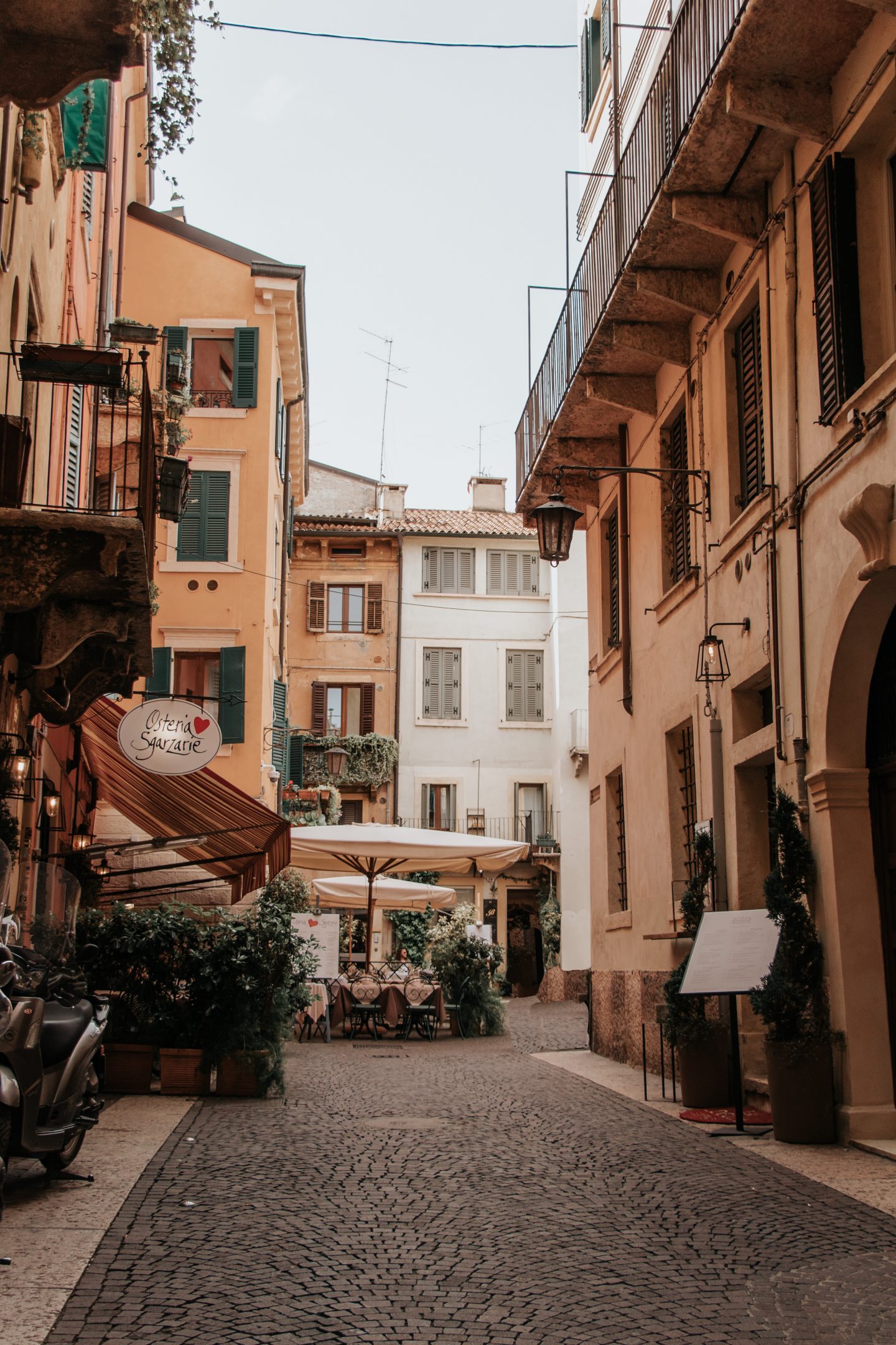 Small side street in Verona Italy